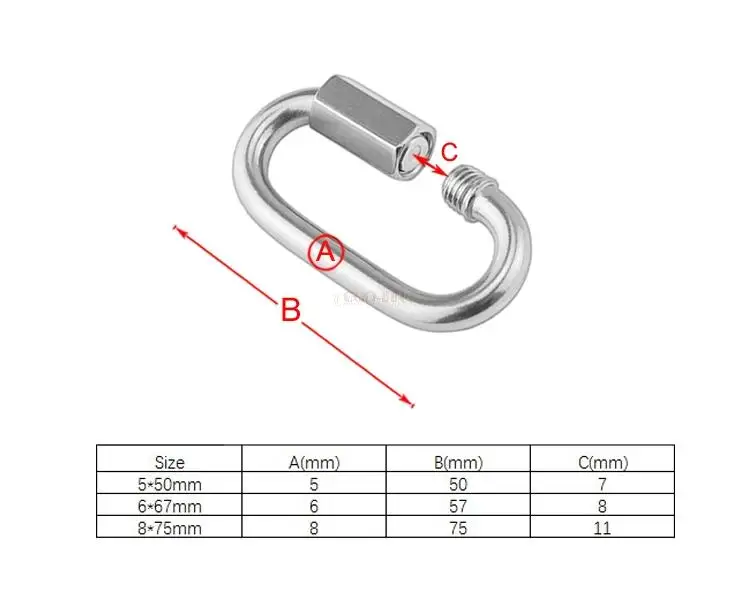 Быстросъемное кольцо из нержавеющей стали 304 крючок-цепочка для скалолазания