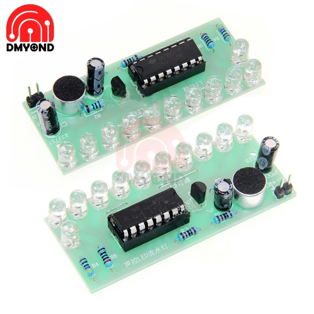 

CD4017 4V-12V 12V Voice Activated LED Water Light Lantern Control Fun Electronic Production Teaching Training DIY Module Board