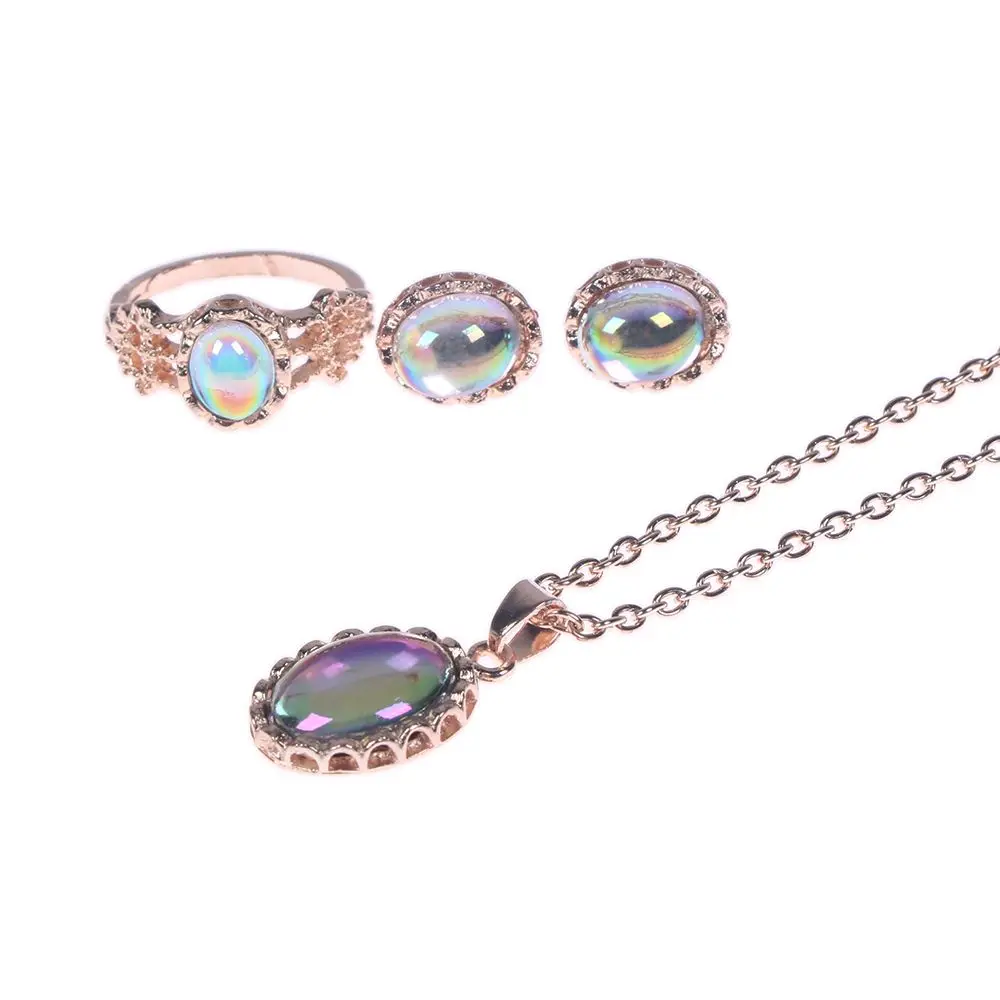 Женский комплект из колье серёг и кольца с кристаллами | Украшения аксессуары