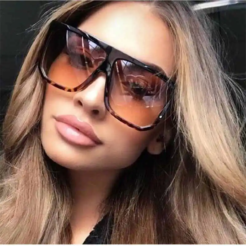 

Sexy Square Sunglasses Women Fashion Brand Oversized Sun Glasses Female Black Brown Shades for Men Ladies Lunette Femme Oculos