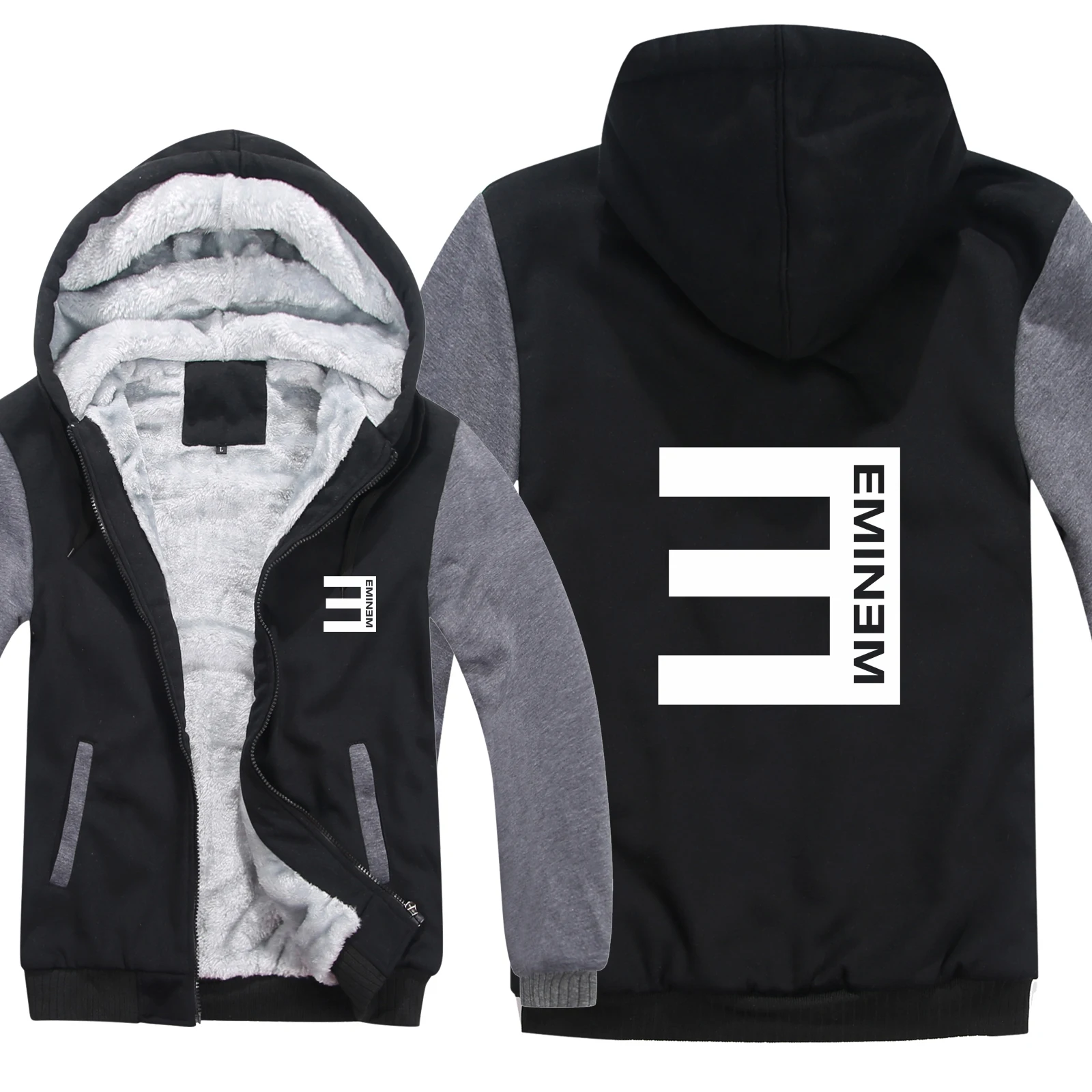 

Eminem Hoodies Men Casual Coat Wool Liner Jacket Shady Records Sweatshirts Mans Pullover HS-068