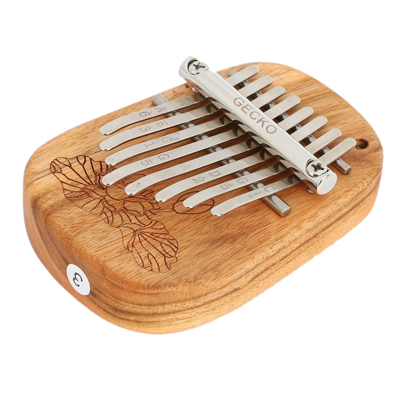 Мини-клавиатура Kalimba 8 клавиш лотос камфора дерево красное фортепиано клавиатура