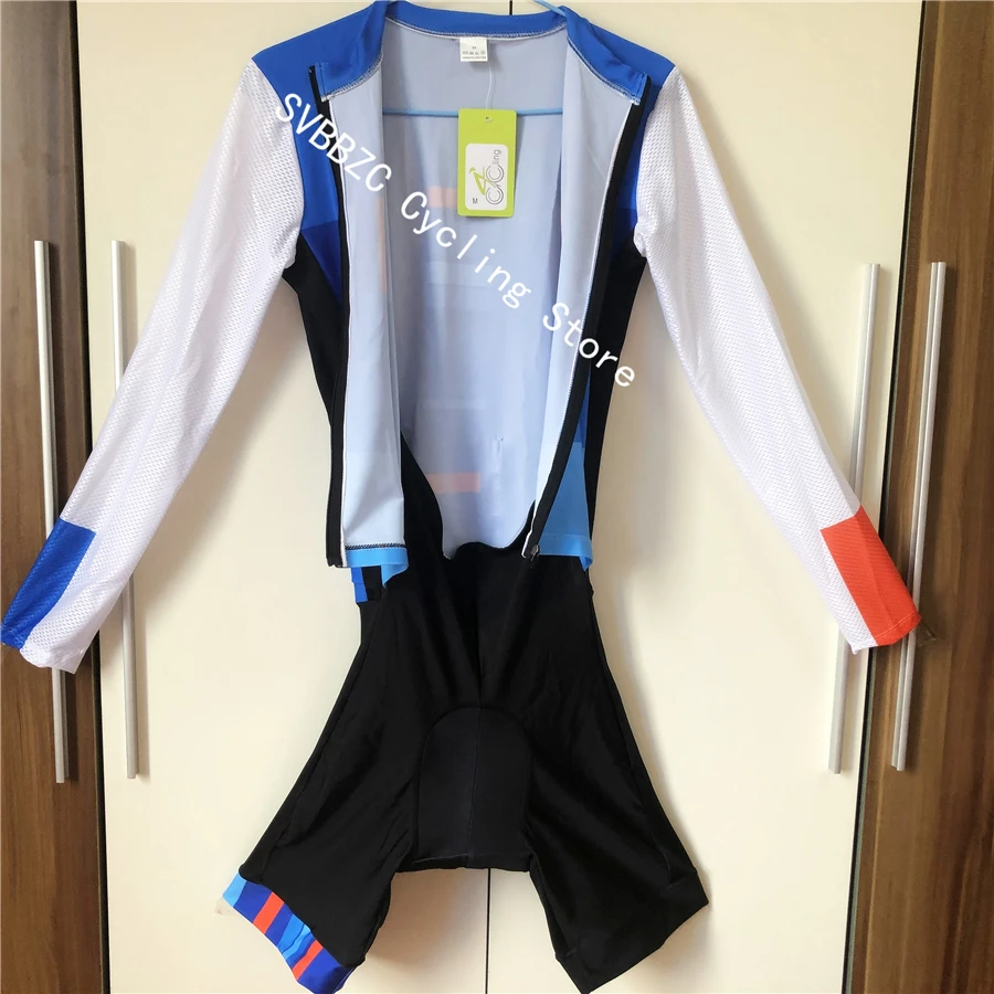 Костюм триатлона с длинным рукавом мужской цельный комплект из Джерси для