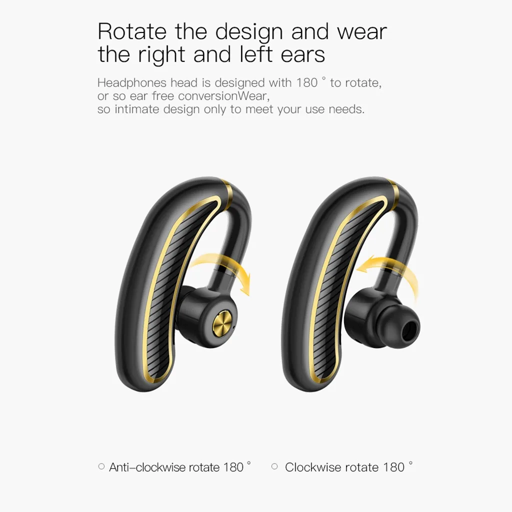 

Blueteoth Headset V5.0 Hands Free Earpiece W/Mic Wireless Earbud Car Headphones