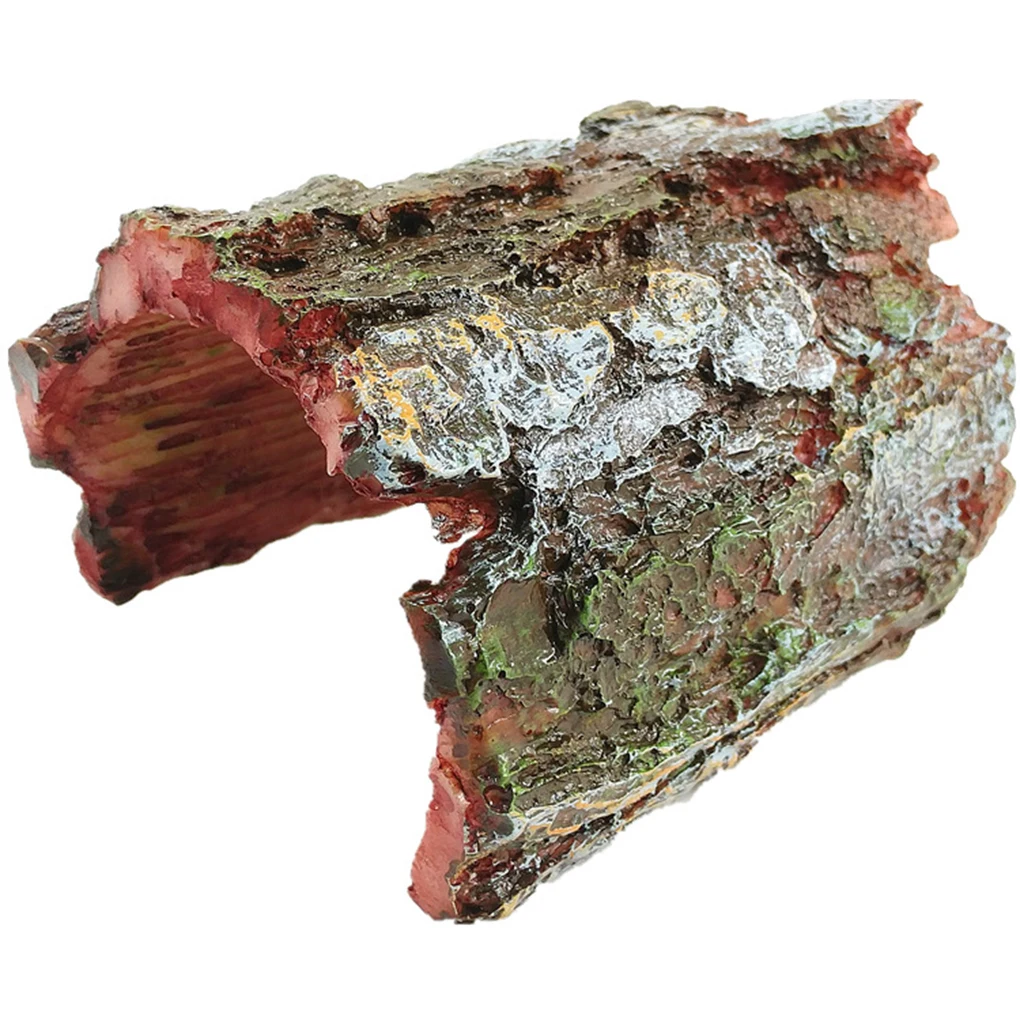 

Fish Tank Simulation Bark Aquarium Dodge Hole Resin Fish Hiding House Fish Tank Landscaping Decoration Simulation Bark Cave
