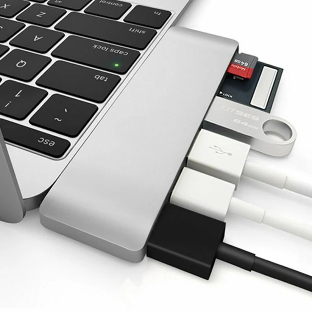 Батареи для замены ноутбуки MacBook Тип-C отложным воротником hd-конвертер 6-в-1 4K x 2k Hub