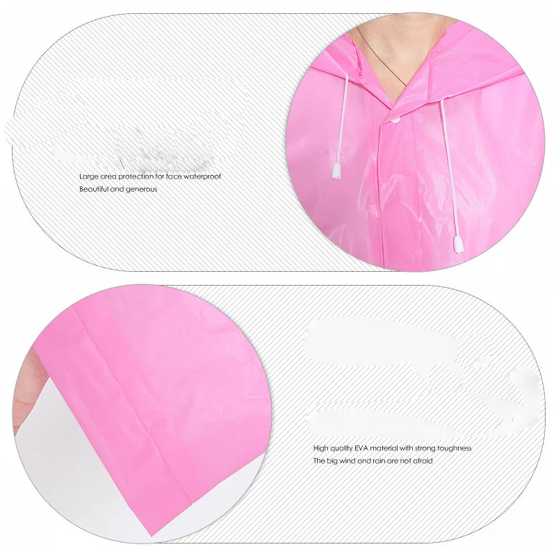 1 шт. неодноразовый Прочный модный прозрачный дождевик с капюшоном Полный