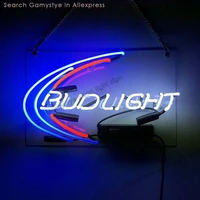 bud light blue neon lamp custom really glass neon light signs for room wall neon letters gaming beer bar neon tube customized
