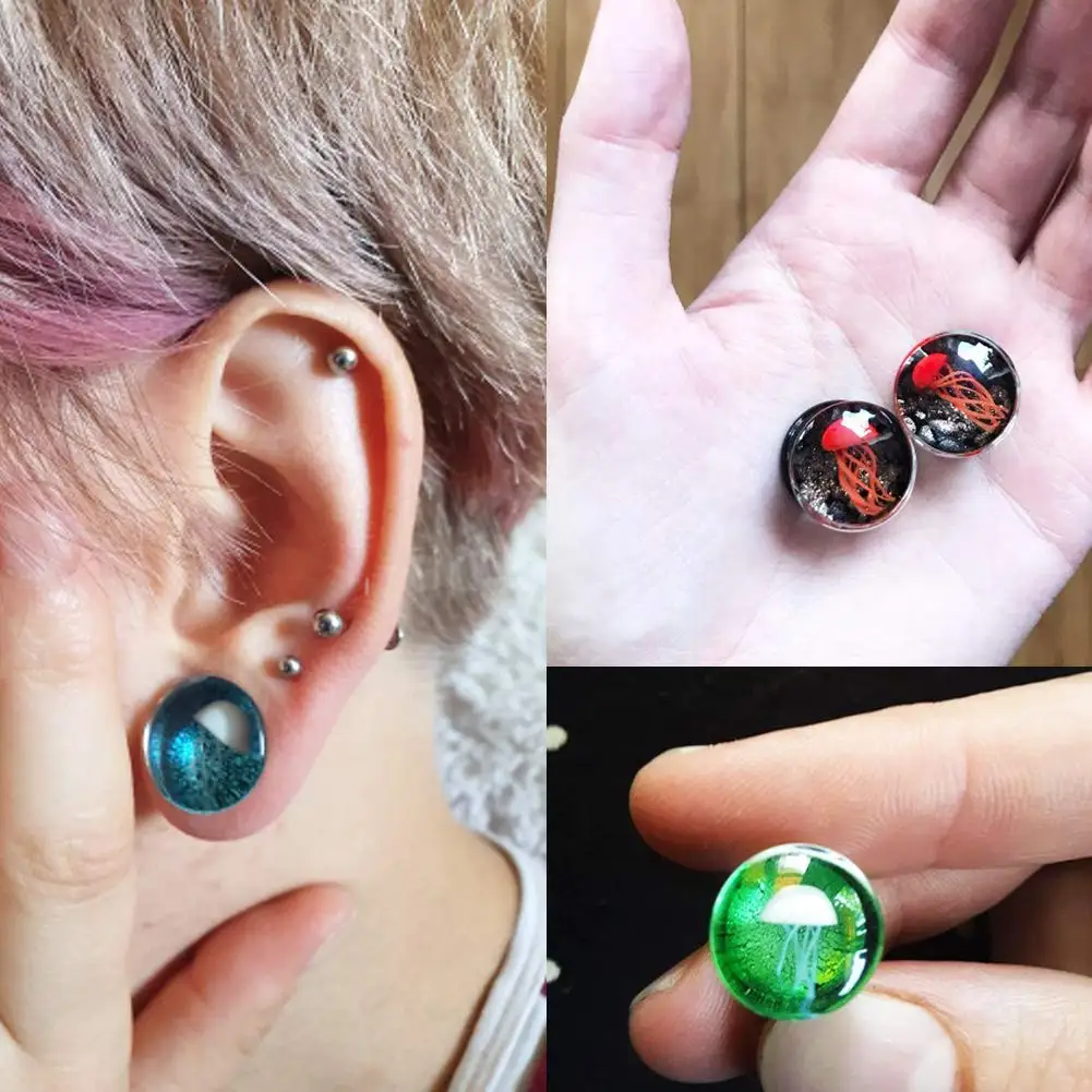1 пара стеклянные Заглушки для ушей|Украшения тела| |