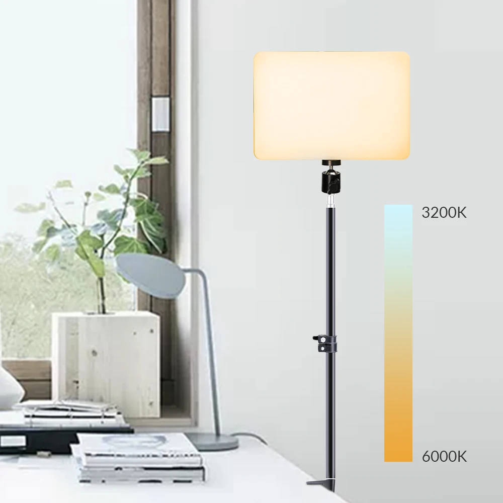 

Dimmable LED Panel Light Video Lights With Stretchable Desktop Stand Bracket Photography Lighting Fill Lamp Kit For Youtube Live
