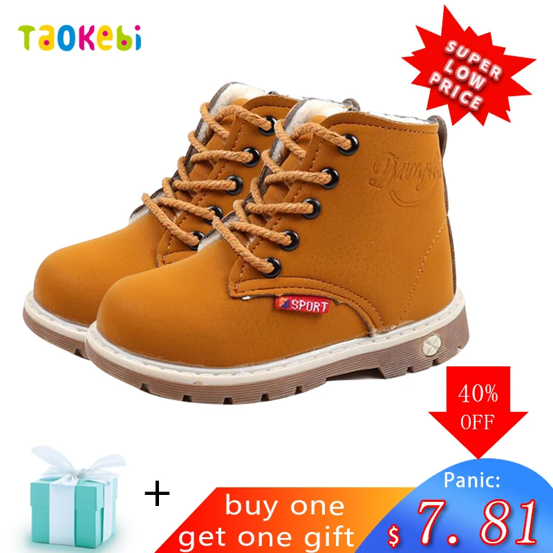 Детская обувь зимние кожаные сапоги для маленьких девочек и мальчиков коллекция