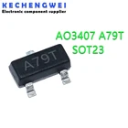 50 шт., AO3407, 3407  MOSFET A79T MOSFT P-Ch -30V -3.6A 64mohm, транзистор с полевым эффектом, новый и оригинальный