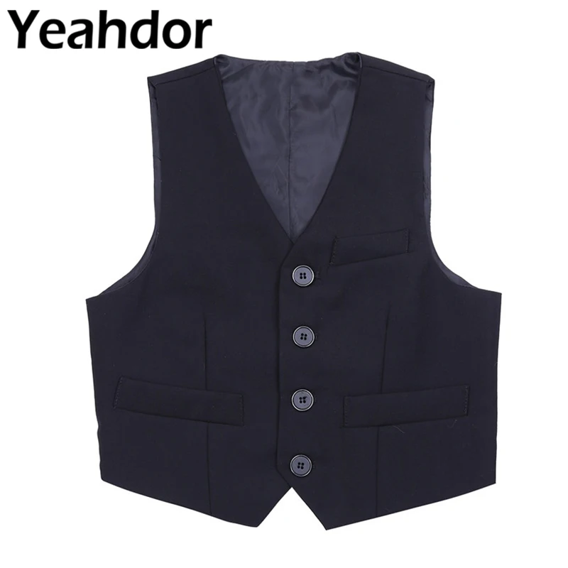 Деловой Костюм Джентльмена для мальчиков жилет костюм с цветочным узором