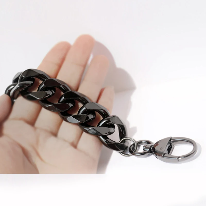 19mm Thick Aluminum Chain 20/30/40cm Gold Silver Color Light Weight Shoulder Bag Strap DIY Handbag Handles Bag Parts Accessories