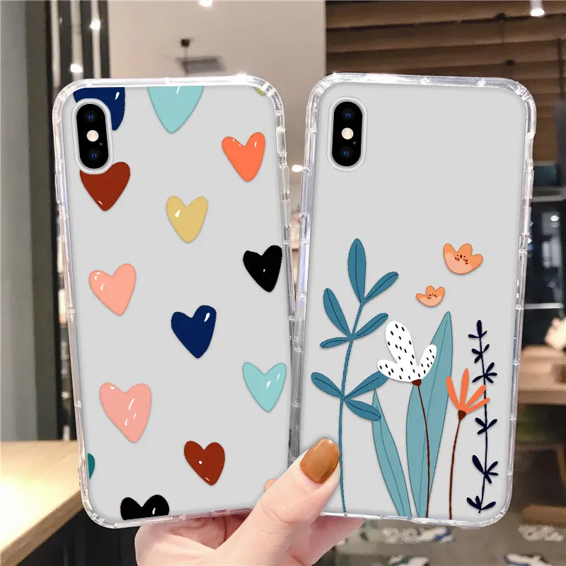 

Airbag ShockProof Case For Iphone 11 Cases Silicon Flower Fundas On Iphone 12 Pro Max 7 8 XR SE 2020 X Xs 6 6s Plus mini Covers