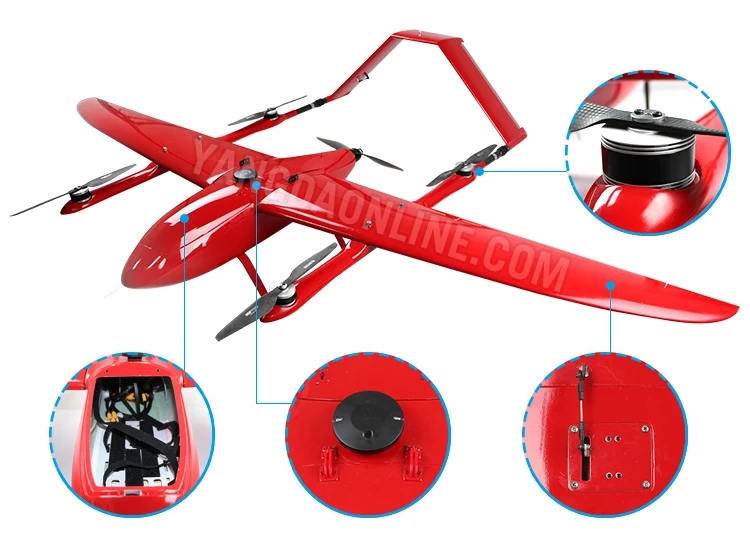 Беспилотный летательный аппарат с фиксированным крылом VTOL 2 кг Полезная нагрузка 2 часа выносливость БПЛА дальнего радиуса действия для проведения спасательных инспекций и наблюдения