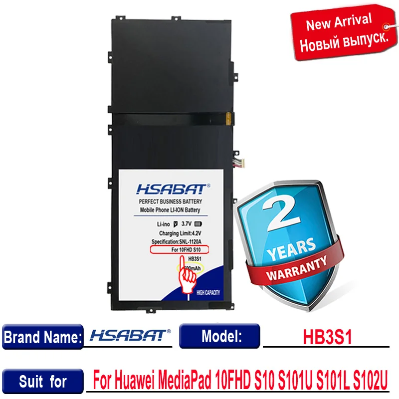 Аккумулятор HSABAT HB3S1 7600 мА · ч для планшета Huawei MediaPad 10FHD S10 S101U S101L S102U | Мобильные