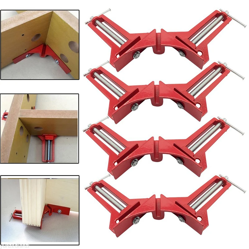 

4PCS Multifunction 90 Degree Right Angle Clip Picture Frame Corner Clamp 100MM Mitre Corner Holder Woodworking Tool G Clamps