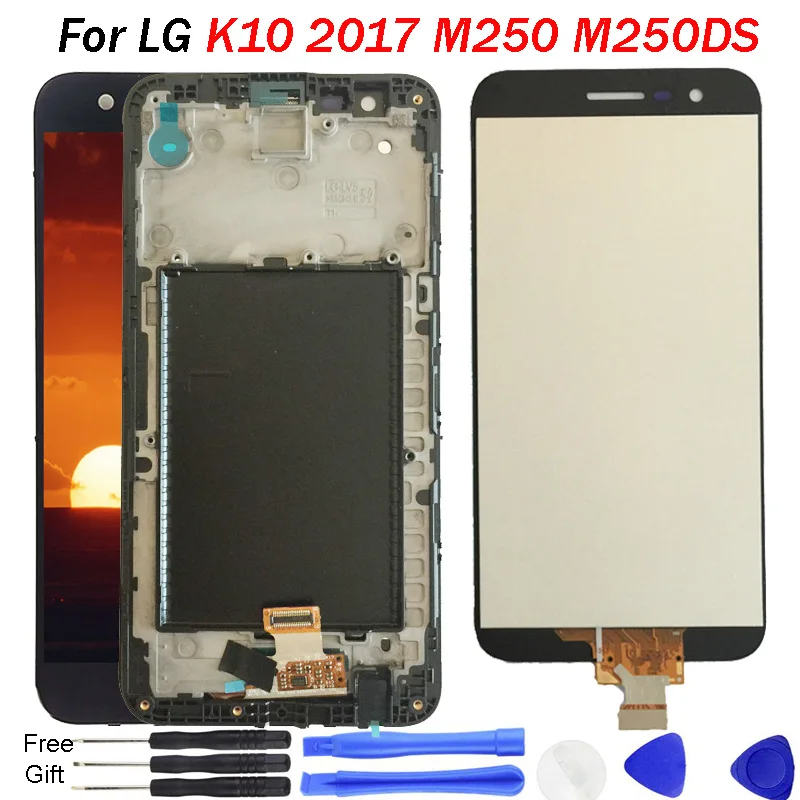 ЖК-дисплей с сенсорным экраном дигитайзер Рамка для LG K10 2017 M250N X400 M250 M250DS K20 Plus