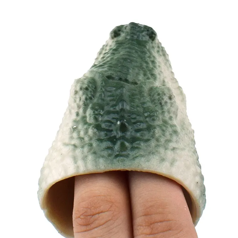 Новинка забавная модель серый крокодил Пальчиковый кукла игрушка фигурка