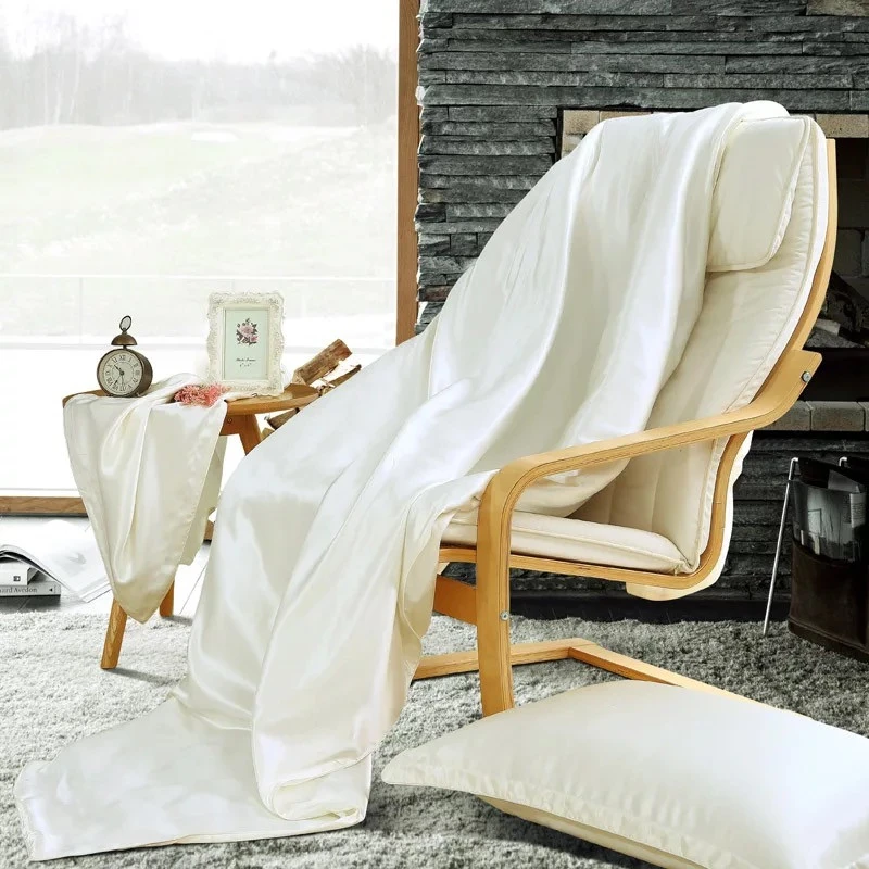 Пододеяльник 19 мм 100% шелк тутового шелкопряда бесшовный Размер King Queen белый