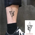 Водостойкие временные татуировки наклейки женские круглые треугольные животные кошка тигр боди-арт рука поддельные татуировки флэш-тату для мужчин