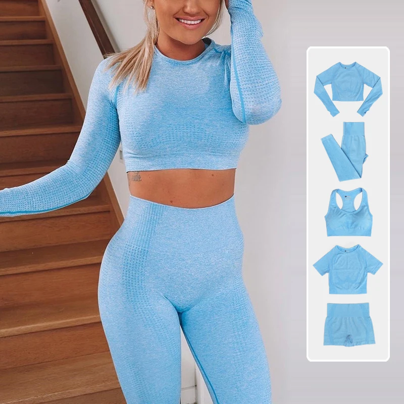 

2/3/5PCS Energy Seamless Yoga Set Women Workout Set Sportswear Fitness Clothes For Women Clothing Gym Leggings Sport Suit