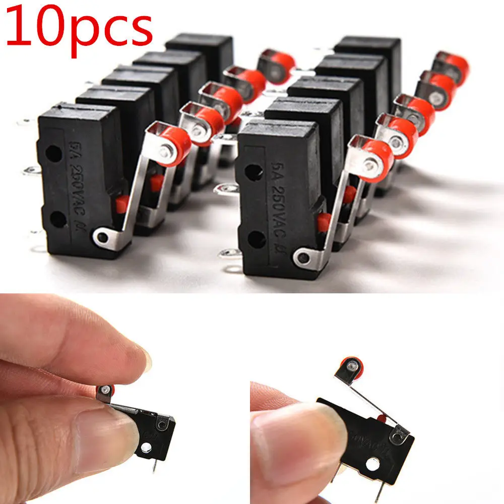 

10xMicro Roller Lever Arm Open Close Limit Switch Kw12-3 PCB Microswitch Tool UK