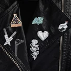 Булавки унисекс с эмалью, для женщин, мужчин, спички кинжала, паутина, цветок, роза, ты желаешь, сердце, гроб, панк, аксессуары