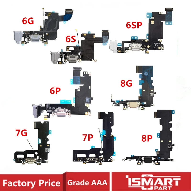 

OEM Charging Port Dock For iPhone 7 7Plus 8G 6S Plus SE 2020 USB Connector Flex Cable Headphone Audio Ribbon Replacement