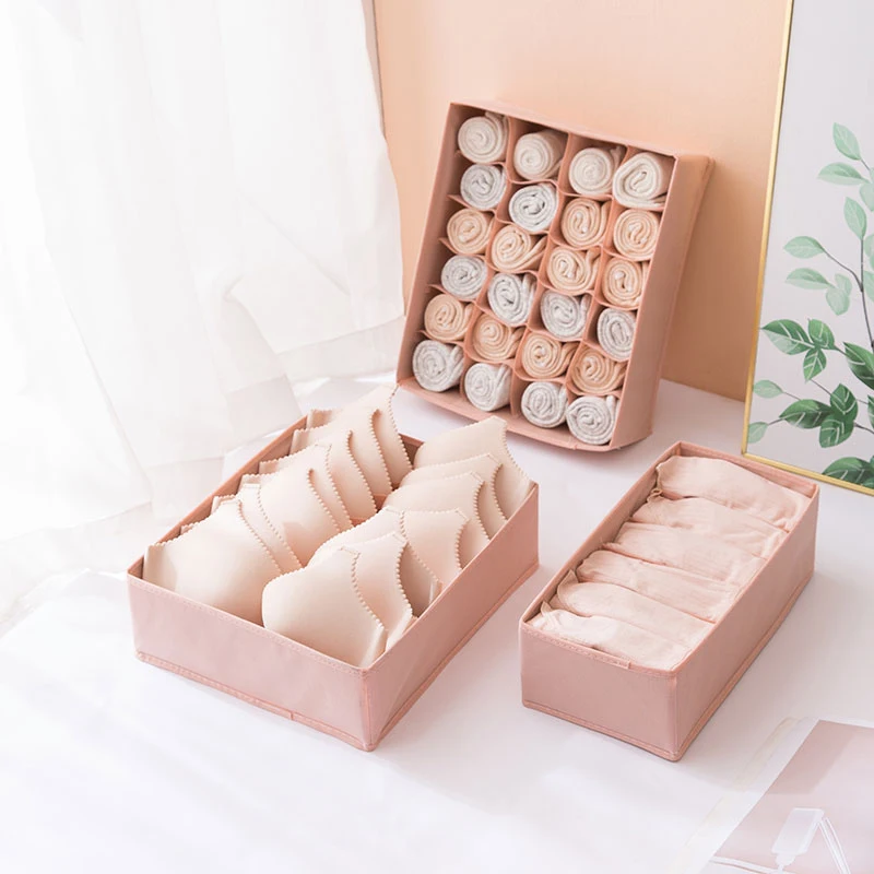 

3 шт./компл. нетканые коробки для хранения нижнего белья, одежды, органайзер, ящик-органайзер для складных носков, шорт, бюстгальтеров