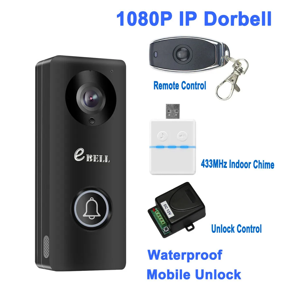 

2MP 1080P 145 градусов широкоугольный пульт дистанционного управления WIFI дверной Звонок