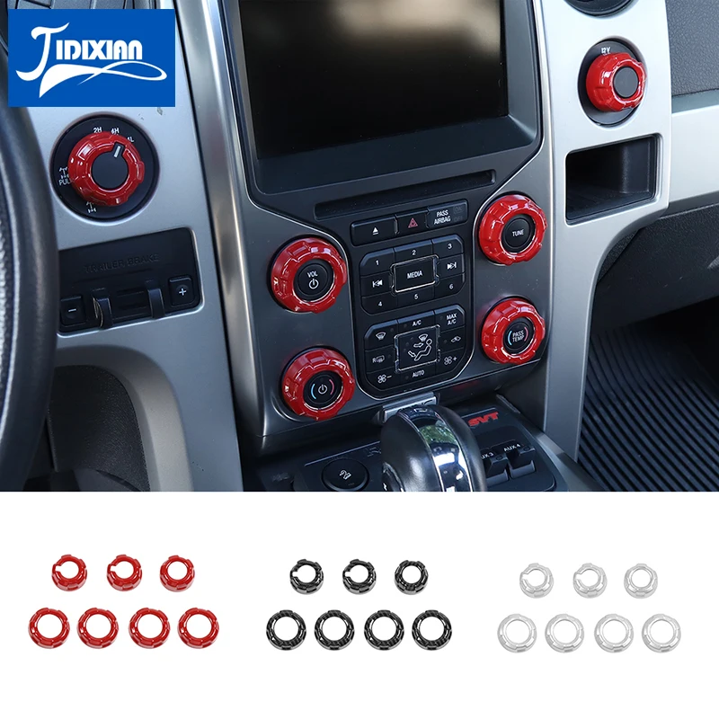 

JIDIXIAN Interior Mouldings for Ford F150 Car Central Control Knob Decoration Cover for Ford F150 Raptor 2013 2014 Accessories