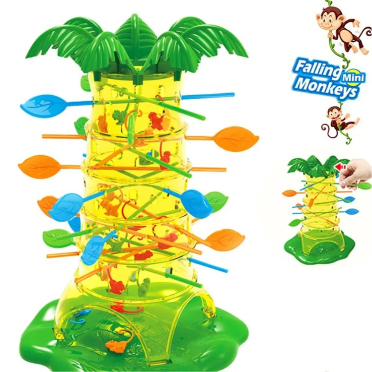 Juego de mesa interactivo para ni&ntilde;os, juguete educativo cognitivo de Color, mono trepador, &aacute;rbol, ca&iacute;das-0