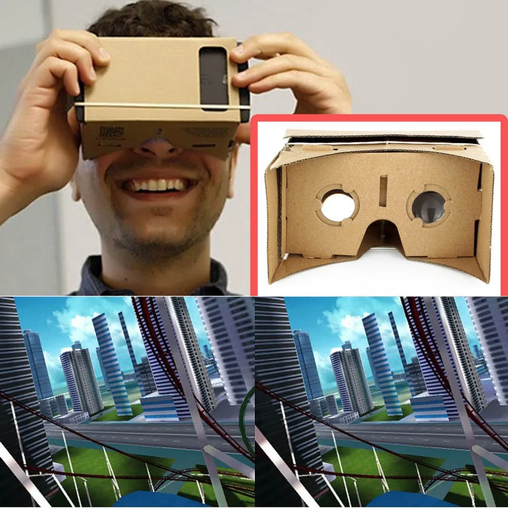 Ультрапрозрачные Очки виртуальной реальности Google Cardboard высокое качество DIY 3D VR