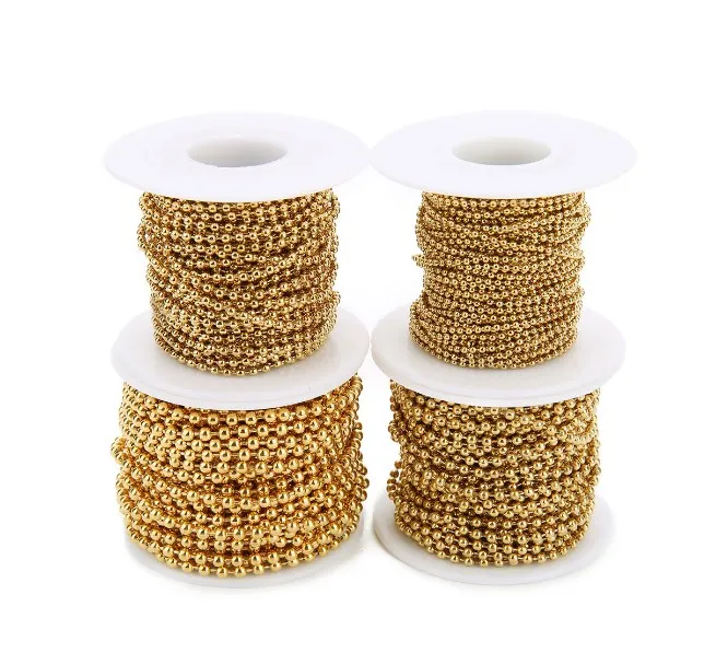

10 Yard/roll 1.5mm Stainless Steel ball Chains Bulk Gold Steel Color for DIY Jewelry Chain Making Crafts dftg4s