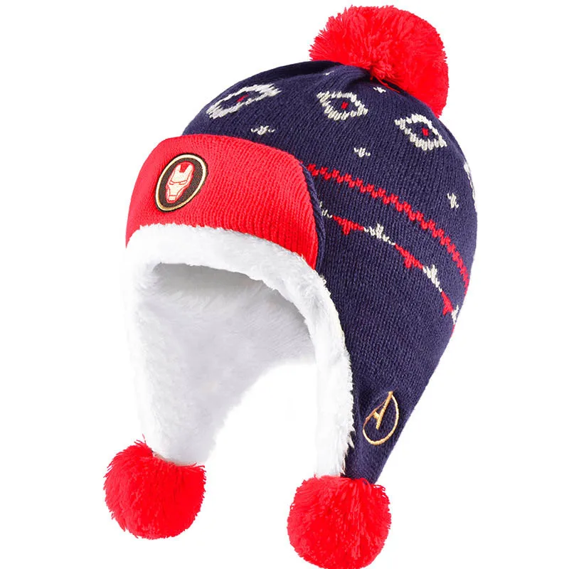 

Disney Children Baby Winter Warm Hat Marvel Iron Man Spider-Man Baby Hat For Boys Girls Knitted Cap Winter Warm Children Hat
