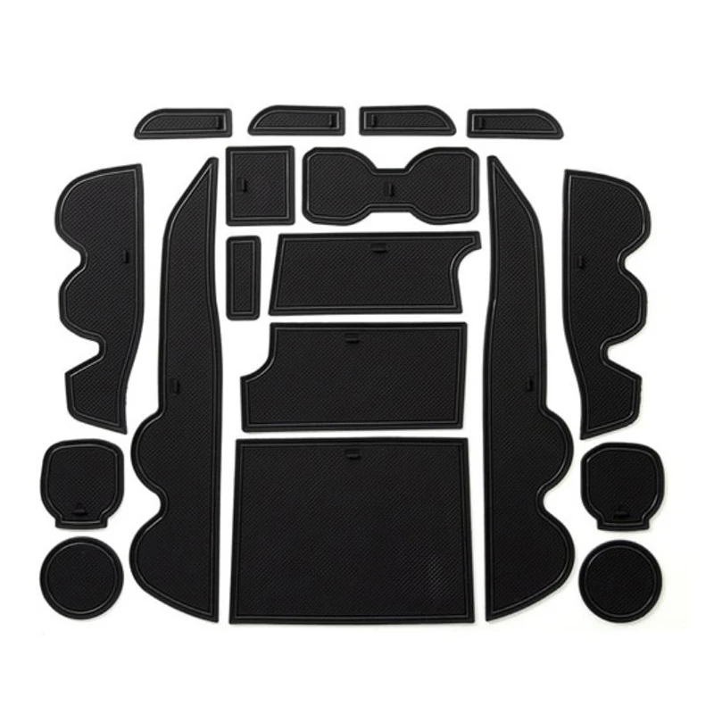 

for Toyota Tacoma Accessories 2016-2021 Custom Liner Cup Holder, Console, and Door Pocket Inserts (Double Cab, Black)