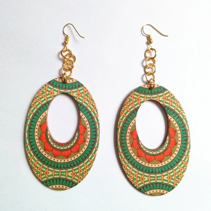 

Both Side Same Flo Gold Hooks Drop Earrings Big Circle Oval Eardrop Clip Earrings Romantic Party Gifts For Women Girls Jewelry