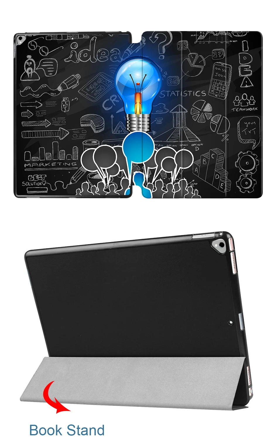 MTT Smart Cover Чехол для iPad Pro 12,9 дюйма версия Авто Режим сна/пробуждения ультра-тонкий из искусственной кожи флип-чехол для планшета Funda
