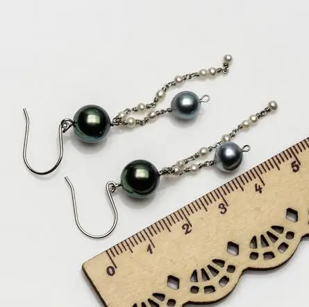 Бесплатная доставка 8 мм Разноцветные серьги капельки из настоящего жемчуга