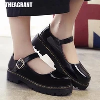theagrant japanese student lolita shoes woman platform mary janes buckle strap cute cosplay uniform woman flats shoes wfs469