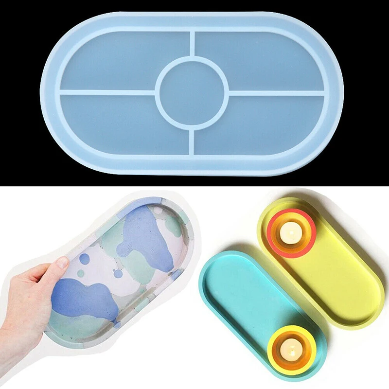 DIY Ashtray Mold Square Cup Mat Making Silicone Mould Oval Resin Casting Molds MJJ88 | Дом и сад