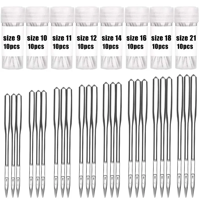 

LMDZ 80 Count Household Sewing Machine Needele - 8 Sizes Sewing Accessories for Domestic Sewing Machines