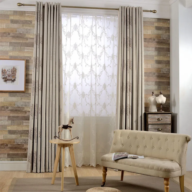 Жаккардовые затемняющие шторы фиолетового/кофейного дерева занавески из