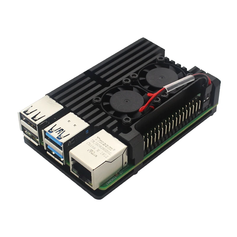 Raspberry Pi 4 Модель B двойные вентиляторы с ЧПУ Алюминий сплав чехол металлический