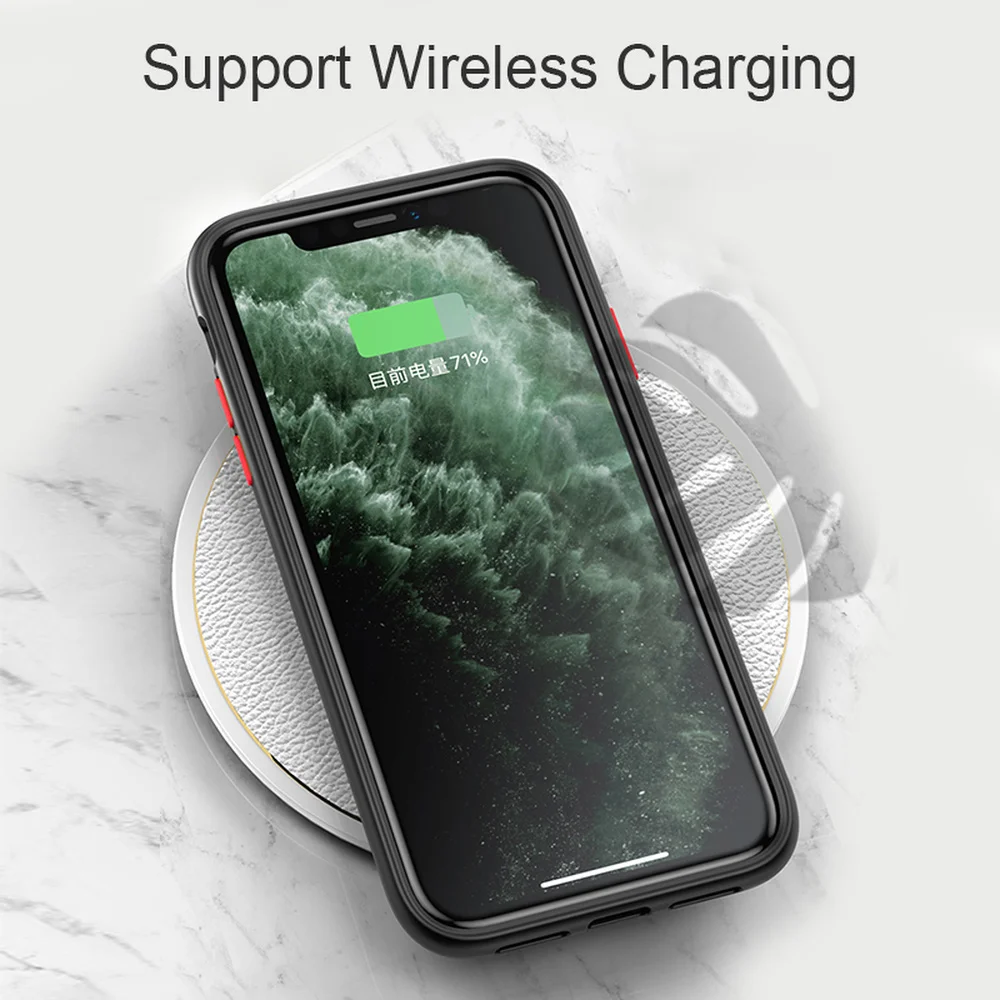 Для iPhone 11 Pro чехол Роскошный противоударный матовый Силиконовый для 6 6s 7 8 Plus X XS MAX