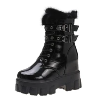 womens boots 2021 touring boots warmth british style thick soled sneakers 10cm high heels thick soled plush leather winter boot
