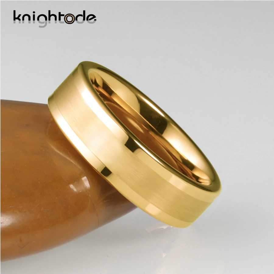 6 мм 8 с золотым Вольфрам Карбидное кольцо обручальное для Для мужчин женщин