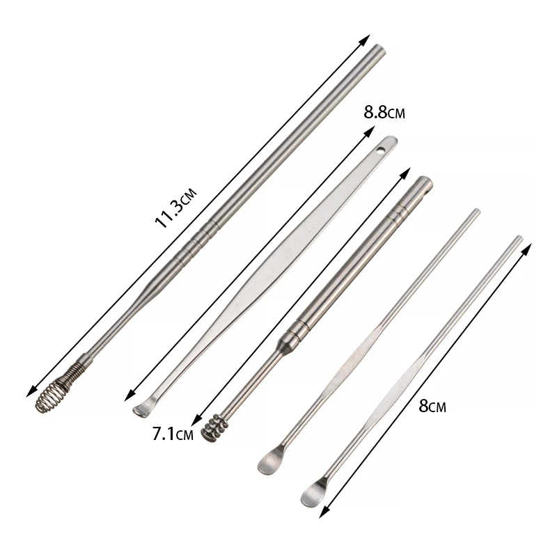 5 шт./компл. из нержавеющей стали для чистки ушей восковая кюретка удаления